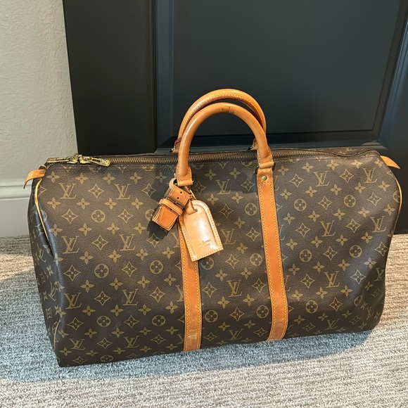 SALE 🔥AUTHENTIC LARGE LOUIS VUITTON KEEPALL 55 TRAVEL DUFFEL BAG LV MONOGRAM - Picture 2 of 11